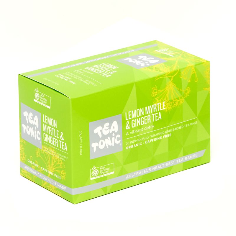 Lemon Myrtle & Ginger Tea - 20 Teabags Box Organic